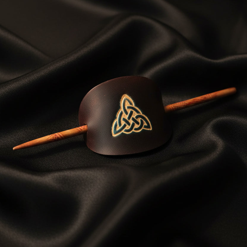 Handcrafted Leather Hair Barrettes