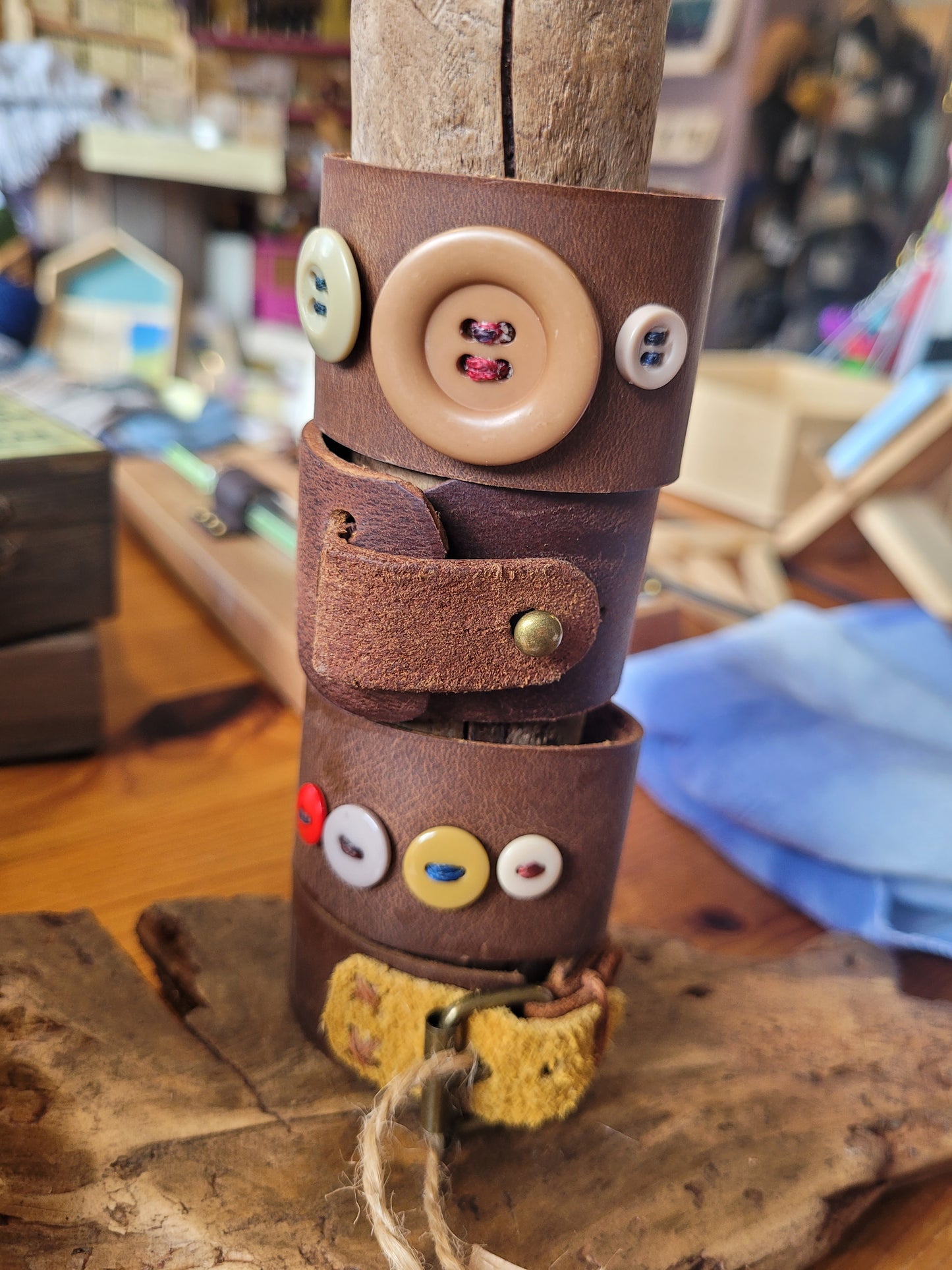 Leather Scarf Cuffs - Asgard Art and Crafts