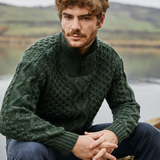 Aran Wool Half Zip Sweater
