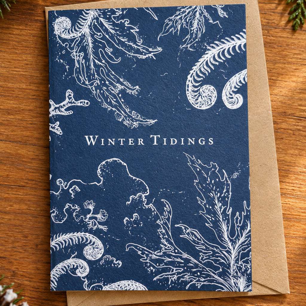 Hand Pressed Christmas Seaweed Cards - Christine Ellen Harrison