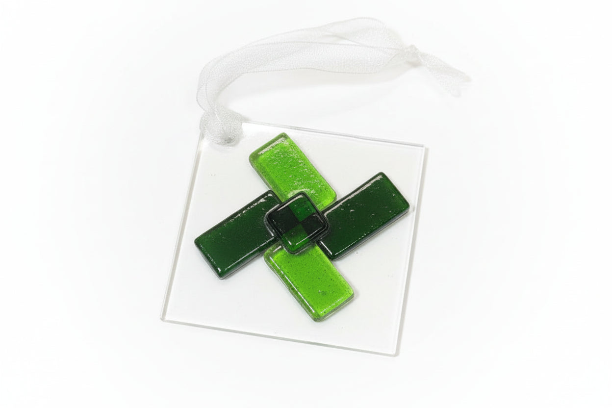 St. Brigid's Cross Fused Glass Suncatchers - Michelle Brady Studio