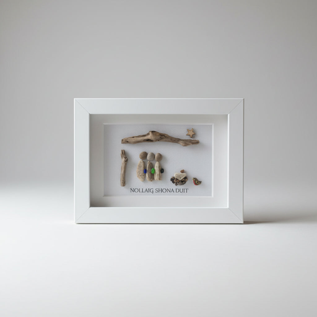 Framed Pebble & Ceramic Art - Lough Melvin Studios
