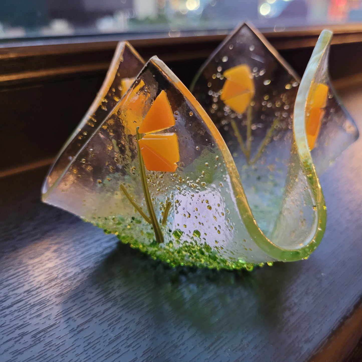 Fused Glass Candle / Trinket Holder - Michelle Brady Studio