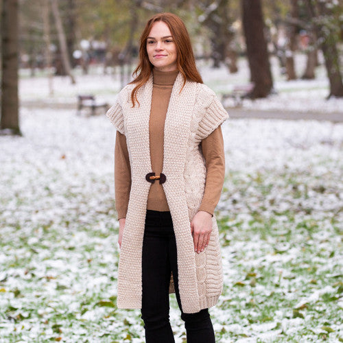 Sleeveless Shawl Collar Cardigan