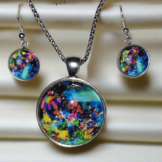 Margaret Rattigan - Glass pendant and earrings set