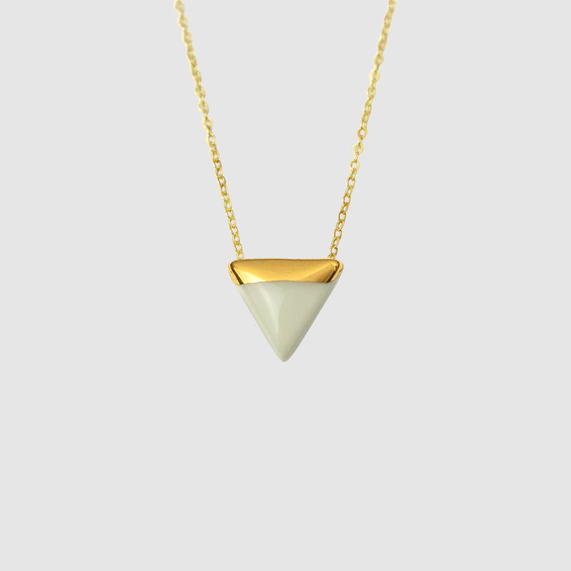 Porcelain Triangle and Gold Necklace - Danú