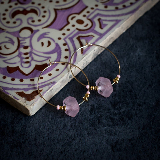 Krobo Bead Glass Hoops - Danú