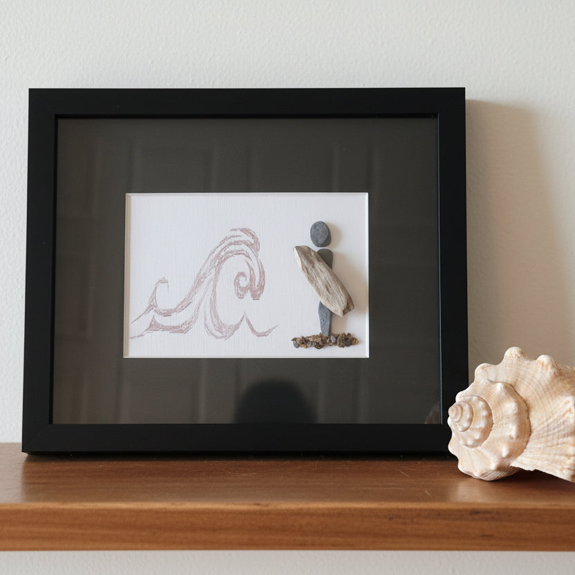 Framed Pebble & Ceramic Art - Lough Melvin Studios