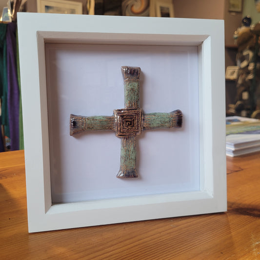 Bryn Awen - Framed Ceramic St. Brigid's Cross