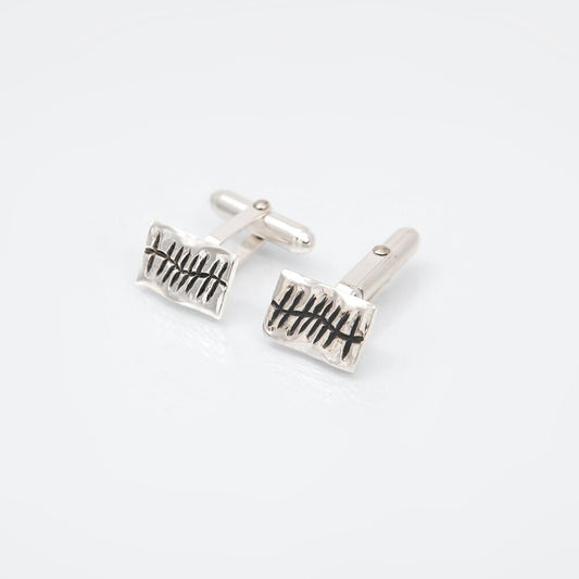 Ogham Script | Handmade sterling silver cufflinks | Grá - Love